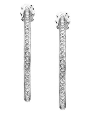 Danori Earrings, Rhodium-plated Silver-tone Mixed Metal Hoop