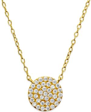 Giani Bernini Cubic Zirconia Circle Pendant Necklace In 18k Gold Over Sterling Silver