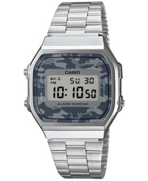 Casio Men's Digital Stainless Steel Bracelet Watch 38x36mm A168wec-1mt