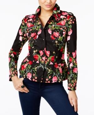 Inc International Concepts Floral-print Peplum Jacket, Only At Macy's
