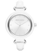 Ax Armani Exchange Women's White Leather Strap Watch 38mm Ax4237