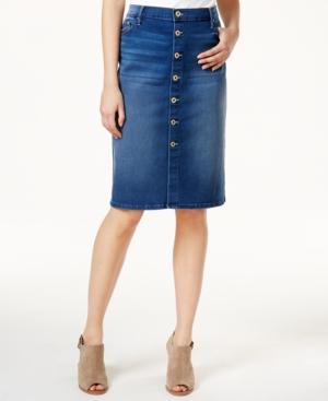 Tommy Hilfiger Denim Button-front Skirt, Only At Macy's