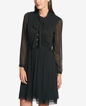 Tommy Hilfiger Tie-neck Shirtdress, Created For Macy's