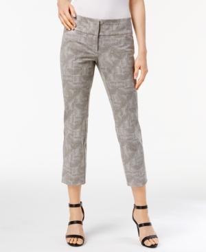 Alfani Woodgrain-print Cropped Pants, Only At Macy's