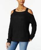 Hooked Up By Iot Juniors' Cold-shoulder Sweater