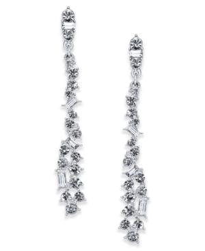 Inc International Concepts Silver-tone Crystal Linear Drop Earrings, Created For Macy's