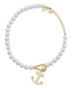 Kate Spade New York Gold-tone Imitation Pearl Anchor Pendant Necklace