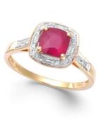 Ruby (1-1/4 Ct. T.w.) And Diamond Accent Ring In 14k Gold