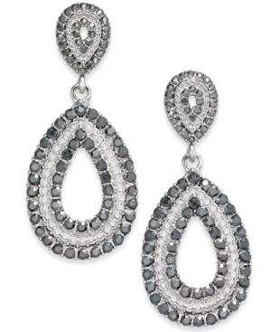 Inc International Concepts Silver-tone Stone Teardrop Drop Earrings, Created For Macy's