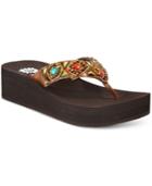 Yellow Box Azteck Embellished Wedge Flip-flops Women's Shoes