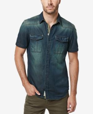 Buffalo David Bitton Men's Satilly Denim Graphic-print Shirt
