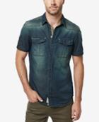 Buffalo David Bitton Men's Satilly Denim Graphic-print Shirt