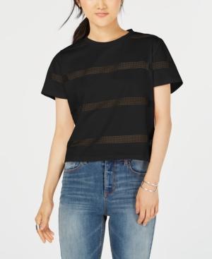 Gypsies & Moondust Juniors' Striped Mesh T-shirt