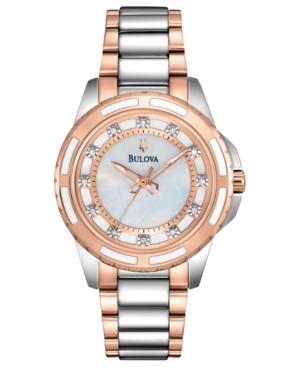 Bulova Watch, Women's Diamond Accent Two-tone Stainless Steel Bracelet 32mm 98p134