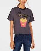 Rebellious One Juniors' Fryday Crop Graphic Ringer T-shirt