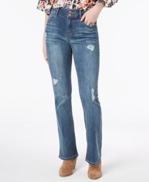 Vanilla Star Juniors' Ripped Double-button Bootcut Jeans