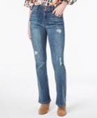 Vanilla Star Juniors' Ripped Double-button Bootcut Jeans