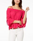 Bcx Juniors' Off-the-shoulder Split-sleeve Blouse