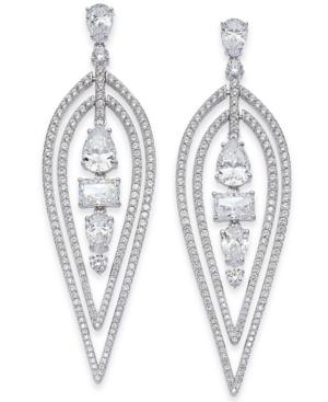 Danori Silver-tone Multi-shape Stone & Crystal Teardrop Drop Earrings, Created For Macy's