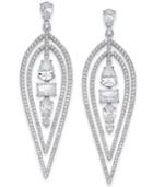 Danori Silver-tone Multi-shape Stone & Crystal Teardrop Drop Earrings, Created For Macy's