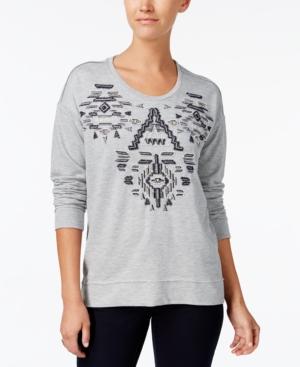 Style & Co Embroidered Embellished Sweatshirt, Created For Macy's