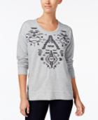 Style & Co Embroidered Embellished Sweatshirt, Created For Macy's