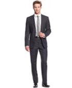 Calvin Klein Grey Plaid Flannel Extra Slim-fit Suit