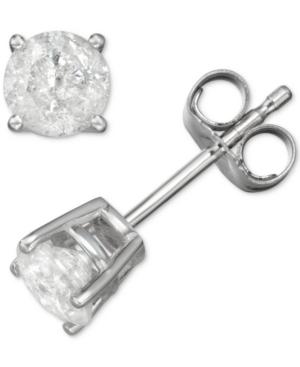 Diamond Stud Earrings (3/4 Ct. T.w.) In 14k Whtie Gold