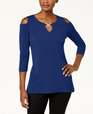 Jm Collection Cold-shoulder Keyhole Tunic, Created For Macy's