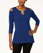 Jm Collection Cold-shoulder Keyhole Tunic, Created For Macy's