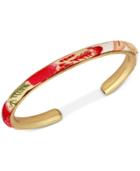 Lucky Brand Gold-tone Multicolor Fabric Cuff Bracelet