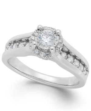 Trumiracle Diamond Channel Halo Engagement Ring In 14k White Gold (1 Ct. T.w.)