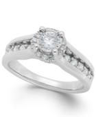 Trumiracle Diamond Channel Halo Engagement Ring In 14k White Gold (1 Ct. T.w.)