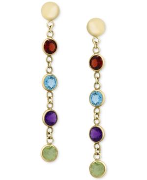 Effy Multi-gemstone Drop Earrings (2-1/5 Ct. T.w.) In 14k Gold