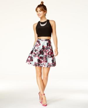 Blondie Nites Juniors' 2-pc. Floral-print A-line Dress