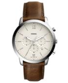 Fossil Men's Chronograph Neutra Brown Leather Strap Watch 44mm