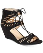 Material Girl Halona Perforated Wedge Sandals, Created For Macy's Women's Shoes