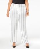 Nine West Plus Size Striped Wide-leg Trousers