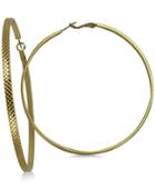Guess Gold-tone 3 Large Textured Hoop Earrings