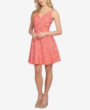 Cece Jacquard Fit & Flare Dress