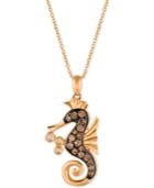 Le Vian Chocolatier Diamond Seahorse Pendant Necklace (3/8 Ct. T.w.) In 14k Rose Gold