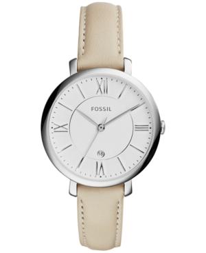 Fossil Women's Jacqueline White Leather Strap Watch 36mm Es3793