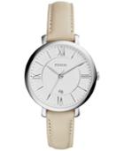 Fossil Women's Jacqueline White Leather Strap Watch 36mm Es3793