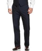 Alfani Navy Textured Slim-fit Pants