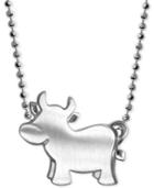 Little Ox Zodiac Pendant Necklace In Sterling Silver