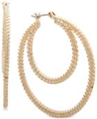 Nine West Textured Double Hoop Earrings