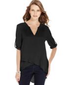 Karen Kane Asymmetrical Tiered-hem Top