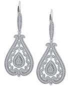 Diamond Teardrop Drop Earrings (3/8 Ct. T.w.) In Sterling Silver