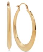Round Graduated Hoop Earrings In 14k Gold