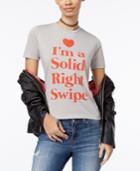 Mighty Fine Juniors' Right Swipe Graphic T-shirt